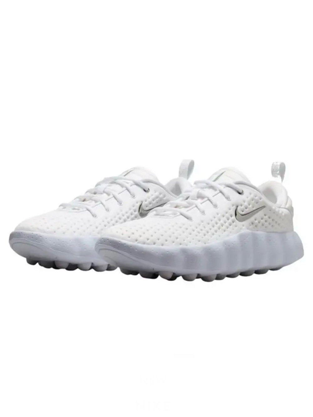 Nike Mind 002 Pregame Shoes in White, Vast Grey, Anthracite, and Metallic Silver